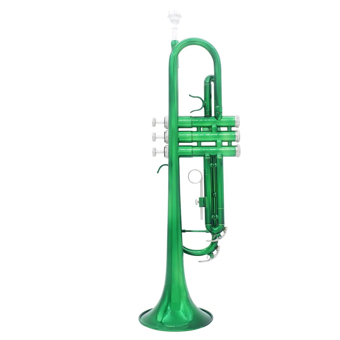 Laiton Bb trompette argent plaqué Instrument de musique coloré pour étudiant débutant vert