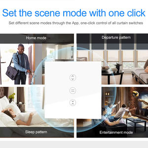 Interrupteur intelligent WiFi <span class=keywords><strong>pour</strong></span> volet roulant LangYeao, norme EU/UK, panneau tactile en verre trempé, compatible avec Tuya, Alexa, Google Home - Product Image 6