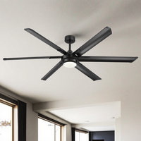 Ventilateur de plafond électrique HVLS BLDC à haut volume et basse vitesse de 72 pouces avec lumière LED, télécommande, 55W - Conversion de grange extérieure