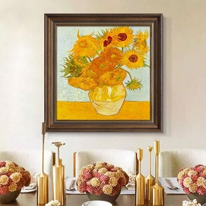 Pintura Decorativa de Estilo Francés para Restaurante, Cuadro de Van Gogh con Girasoles, Pintura al Óleo para Comedor, Dormitorio, Cabecera de Cama, con Marco - Product Image 1