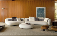 Canapé modulaire en tissu moderne pour salon, design personnalisé pour hôtel 5 étoiles, forme de lune, salon, mobilier