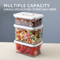 QH-G3in1 Ensemble de 3 récipients de conservation alimentaire en plastique hermétiques, avec couvercle, 850 ml, 1300 ml, 1800 ml