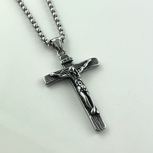 Heren 316l Roestvrij Staal <span class=keywords><strong>Jesus</strong></span> <span class=keywords><strong>Crucifix</strong></span> Kruis Hanger Ketting Inri Antiek Zilver Katholiek Christelijk Geloof Sieraden - Product Image 3