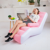 Canapé gonflable Type-S, nouveau style décontracté, pour la sieste du midi, chaise longue ondulée en forme de S, créative, floquée, à bascule, en PVC écologique, moderne