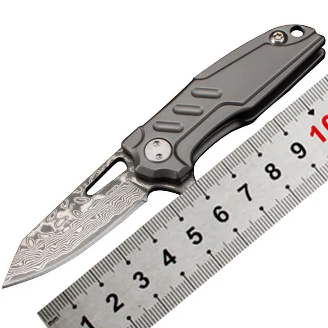 OEM Best Product Handmade Forged Damascus Steel Knife with TC4 Titanium alloy handle