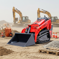 Livraison gratuite Moteur Kubota 25Hp pour mini chargeuse sur pneus diesel V1000 avec boîte de vitesses et capacité de godet de 0,4 m3