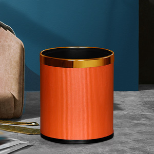 Gud Ku Hao Waste Bin 10L Cylindrical Orange Open Indoor Use Modern Minimalist Style - Product Image 3