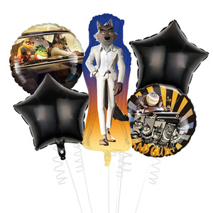 Nuova alleanza dei cattivi Film in alluminio palloncino Set cartone animato grande lupo cattivo per bambini decorazione per festa di compleanno palloncino - Product Image 4