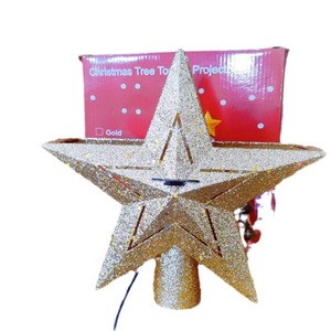 Christmas <b>Tree</b> Top Star Light Gold 3D Rotating LED Projection Decorative Holiday <b>Lighting</b> - Product Image 3