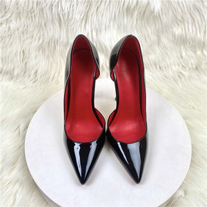 Escarpins noirs en cuir verni pour femme, à bout pointu, talons aiguilles sexy de 8 cm, 10 cm, 12 cm, personnalisables, pointures 34-45 - Product Image 5