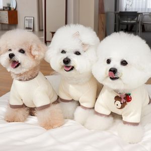 Moda primavera nuovo vestito per animali domestici cane traspirante coppia indossare Teddy Pullover maglia gonna Bichon vestiti per cuccioli - Product Image 5