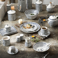 Service de table en porcelaine élégant et moderne pour hôtel et restaurant, ensembles de plats de service, vaisselle nordique en céramique