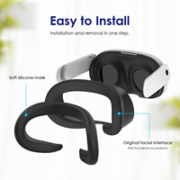 Pour Oculus Quest 3 VR Silicone Face Pad Cover pour Meta Original Casque Accessoires VR Visage Coussin Pad Masque Casque Visage Pad