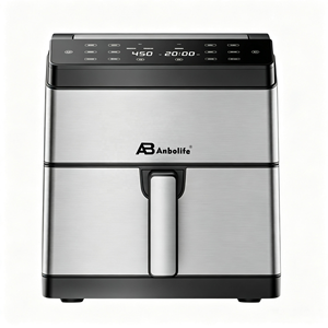Nouvelle friteuse à air carrée moderne en métal 6L avec écran tactile, appareil de cuisson multifonctionnel pour la maison, certifiée CE, livraison rapide - Product Image 1