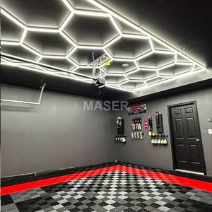 Lampe de travail en nid d'abeille 110V 220V LED Luces Hexagonales Para Techo pour atelier de réparation automobile <span class=keywords><strong>Garage</strong></span> 15 système de grille - Product Image 4