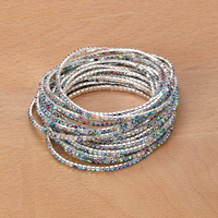 Nouveau bracelet en strass coloré exquis et tendance, bracelet élastique multicouche empilable en cristal pour femmes, bijoux de mode