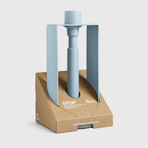 Porte-rouleau auto-adhésif carré moderne en plastique polypropylène bleu pour salle de bain fabriqué en Italie - Product Image 4