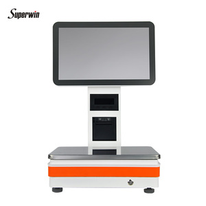 เครื่องบันทึกเงินสดซูเปอร์มาร์เก็ต Superwin CY-55D พร้อมจอสัมผัส คอมพิวเตอร์ออลอินวันแบบตั้งโต๊ะ เครื่องชั่งน้ำหนัก 64GB พิมพ์ใบเสร็จความร้อน 58 มม. OEM - Product Image 2