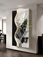 Décoration intérieure moderne 3D de luxe, toile en cristal, impression numérique, paysage, art mural en grès écologique avec LED