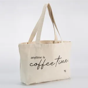 Wholesale custom print logo cheap eco friendly shopping grocery girls tote bag cotton canvas