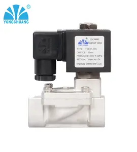 Yongchuang YCD11/21Series 2 vías 12V 220 voltios agua de grado alimenticio válvula solenoide de conmutación rápida de acero inoxidable