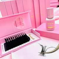 Extensions de cils individuels en cachemire noir mat faits à la main en gros, étiquette privée OEM, véganes, sans cruauté, volume intense, Corée
