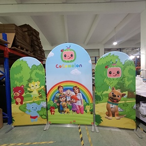 Funda para Fondo de Arco de Frozen con Tema de Personajes Personalizados para Decoración de Fiestas, Cubierta Chiara de Tela de Poliéster 260 - Product Image 1
