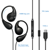 Nouveauté 2025 – Écouteurs intra-auriculaires ouverts filaires TYPE-C, Stéréo Basses Puissantes pour iPhone 15 16 Samsung Huawei