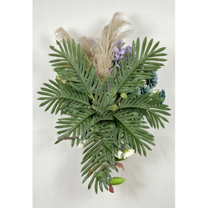 Artificial Mixed Flower Bouquet Decorative Floral Arrangement with Yellow Daisies White Orchids and Green <b>Wreaths</b> and Swags - Product Image 6