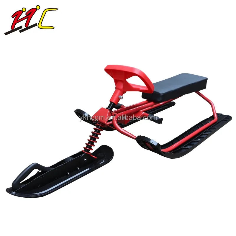 Luges pour enfants motoneige pour scooter de neige avec frein, traîneau de ski Slider Board Snow Racer Sled pour cadeau