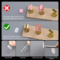 Bandes acryliques en cristal adhésif fort double face Série de bandes autocollantes transparentes Nail Art Striping Tape Nails Display Holder