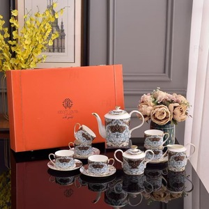 Wholesale Luxury Gold-Edge 58-Head Flowers Bone China Tableware <b>Dinnerware</b> Set Including Bowls Plates Porcelain Household - Product Image 4