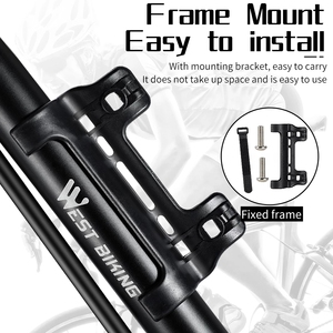 WEST BIKING-Mini pompe à pied portable 120PSI, gonfleur de pneu en alliage, <span class=keywords><strong>valve</strong></span> <span class=keywords><strong>Schrader</strong></span> <span class=keywords><strong>Presta</strong></span>, pompe à air manuelle en aluminium pour VTT - Product Image 6