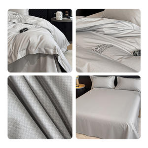 Juego de Ropa de Cama Dohia de Algodón Puro, Color Sólido con Rayas, Funda de Edredón y Sábana Transpirables, Aptas para Todo Tipo de Piel, Lavables a Máquina - Product Image 4