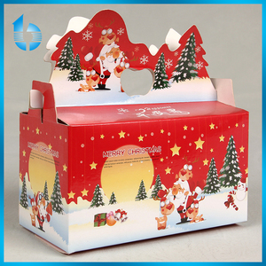 Caja de embalaje <span class=keywords><strong>Apple</strong></span> de embalaje plegable <span class=keywords><strong>bolsa</strong></span> de <span class=keywords><strong>la</strong></span> víspera de Navidad regalo caja de papel con mango - Product Image 6