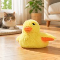 Jouet interactif pour chat, canard en peluche électrique à ailes battantes, activé par le toucher, rechargeable, avec son couinement réaliste, jouets couineurs pour chien