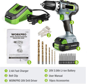 Nouvelle série d'outils électriques AKX, tournevis sans fil 18 V/20 V, <span class=keywords><strong>perceuse</strong></span> sans fil avec 16 accessoires - Product Image 4