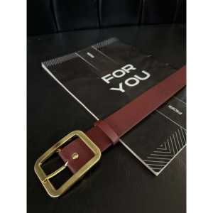 Cinturón de Cuero Genuino para Mujer, Hebilla Rectangular de Color Sólido, Cinturón Casual de Piel de Vaca - Product Image 3