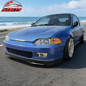 เหมาะสำหรับ Honda Civic 2 ปี 1992-1995 สปอยเลอร์หน้าทรง Spoon สีดำดิบ - Product Image 3