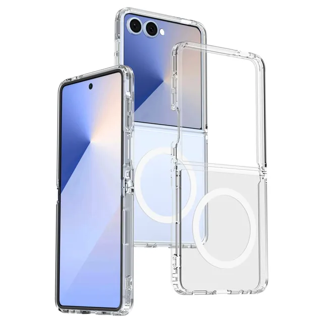 Luxury Crystal Clear TPU+PC Hybrid Armor Design Case for for Z Flip 7 Anti-Scratch Magnetic Shockproof Cell Phone