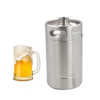 Fût de bière double paroi et soda nitro, en acier inoxydable, mini fût, vide, pour bière, 2l