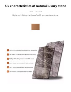 Sang trọng Vòng đá cẩm thạch bàn ăn đặt 4 ghế - Product Image 4