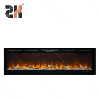 Cheminée Électrique Murale Encastrable Moderne Super Grande Décorative à Flamme, Tailles 42" 50" 60" 72", avec APP – Modèle Europe