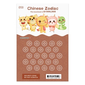 Custom Lottery Scratch Card Zodiac Animal Symbol Fast Print Free Design Cmyk Jackpot Paper Matte Gloss Digital Printing - Product Image 2