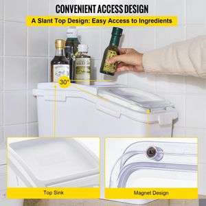 DB Wholesale Contenedores de almacenamiento de ingredientes Prosave comerciales de 11,4 galones Contenedores de harina de 280 tazas con ruedas Uso doméstico - Product Image 4