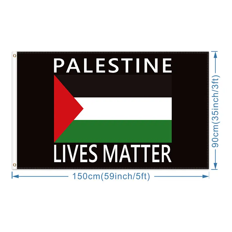 Bandeira personalizada da Palestina, bandeira com logotipo de 3x5 pés, preto, branco, vermelho e verde, bandeira nacional para todos os países, venda imperdível