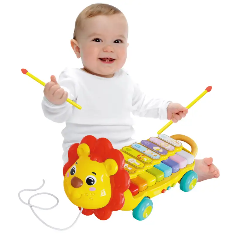 3-in-1musical กิจกรรมทารกกลิ้งระนาดคีย์บอร์ดเปียโนเพลงไฟฟ้าของเล่นสำหรับเด็ก
