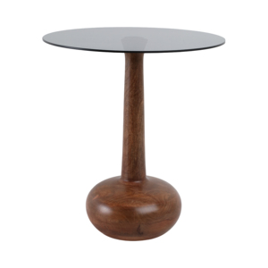 Tavolino con piano in vetro, moderno, rotondo, da salotto, per camera da letto, soggiorno, decorazione per la casa - Product Image 2