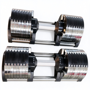 Factory Direct Hot Selling Chroming Silver Color <strong>20KG</strong> 24KG 32KG 36KG 40KG Adjustable Dumbbell Home Gym Adjustable <strong>Dumbell</strong> <strong>Set</strong> - Product Image 1