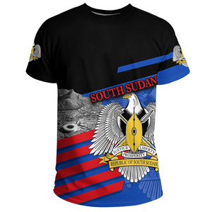 Sommer 3D-Gedrucktes Südsudan <span class=keywords><strong>T</strong></span>-Shirt Wappen-Muster <span class=keywords><strong>T</strong></span>-Shirt Herren Freizeit Streetwear Kurzarm Oberteil Übergroßes <span class=keywords><strong>T</strong></span>-Shirt - Product Image 3